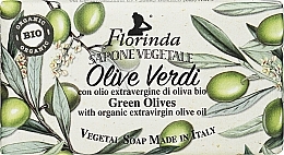 Натуральное растительное мыло "Зеленые оливки" с органическим оливковым маслом - Florinda Green Olives With Organic Extravirgin Olive Oil — фото N1