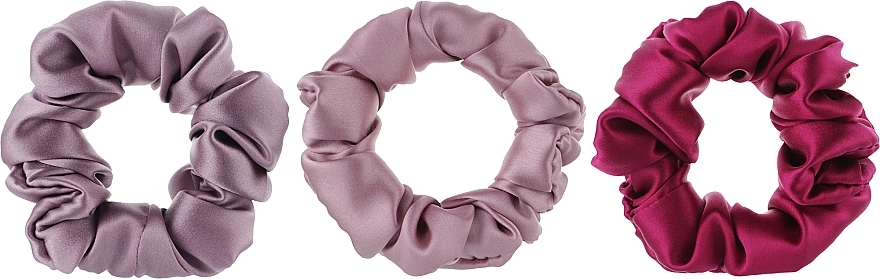 Набор шелковых резинок для волос, розовые, 3 шт - ScrunchyUA — фото N1