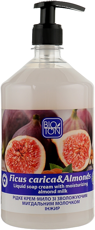 Рідке крем-мило "Інжир" зі зволожувальним мигдальним молочком - Bioton Cosmetics Active Fruits "Ficus carica & Almonds" Soap (дой-пак) — фото N3