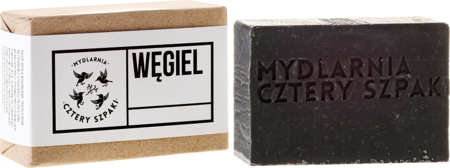 Натуральне мило з вугіллям - Cztery Szpaki Charcoal Detox Soap — фото N1