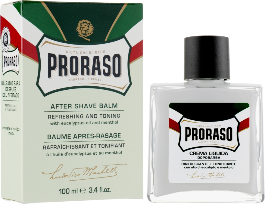Набор для бритья - Proraso Classic Full Shaving Metal Box (cr/100ml + sh/cr/150ml + ash/cr/100ml + brush + glass) — фото N6