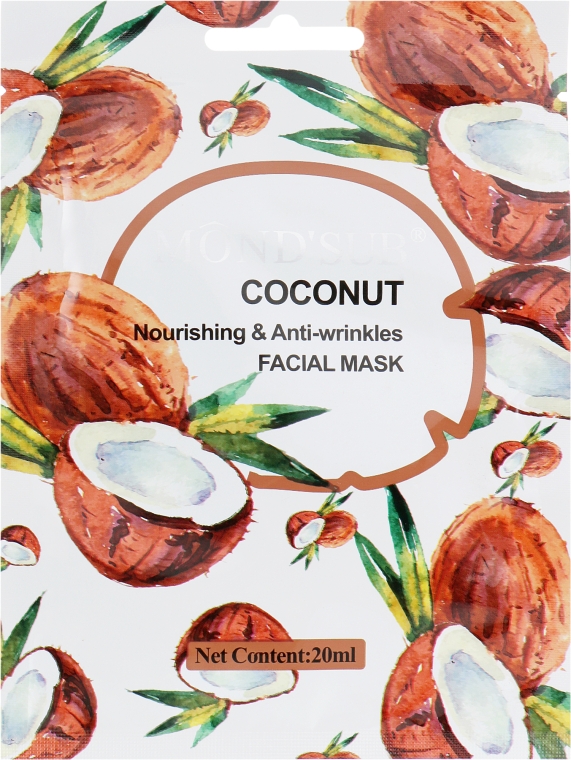 Маска для лица "Кокос" - Mond'Sub Nourishing & Anti-wrinkles Facial Mask Coconut — фото N1