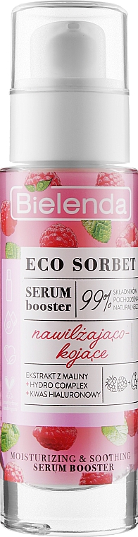 Сыворотка-бустер для лица с экстрактом малины - Bielenda Eco Sorbet Moisturizing & Soothing Serum Booster