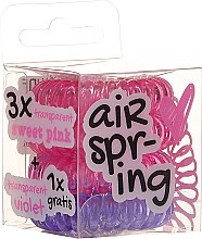 Парфумерія, косметика Резинки для волосся рожеві + фіолетова, 4 шт. - Hair Springs