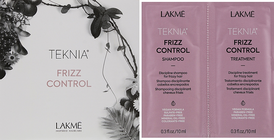 Набор пробников - Lakme Teknia Frizz Control (sh/10ml + treatment/10ml) — фото N1