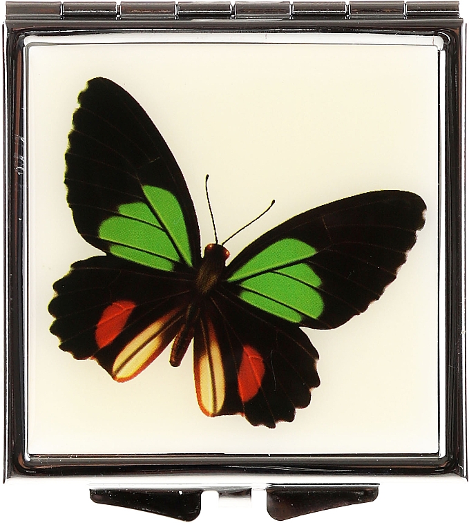 Дзеркальце косметичне "Метелики" 85420, зелено-червона - Top Choice — фото N1
