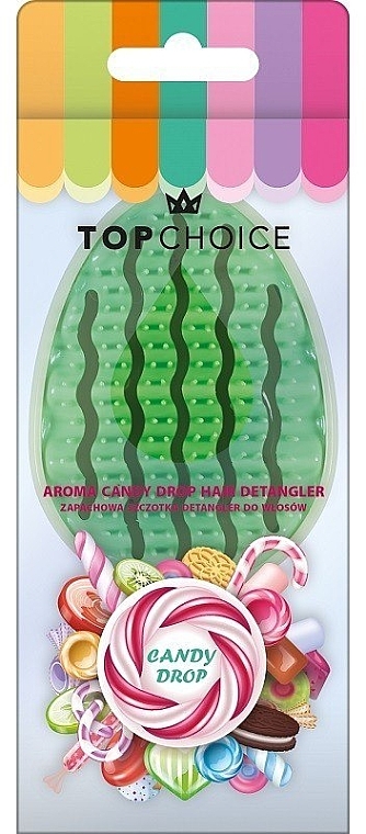 Щетка для волос "Aroma Candy Drop" 64395, зеленая - Top Choice Hair Detangler — фото N1
