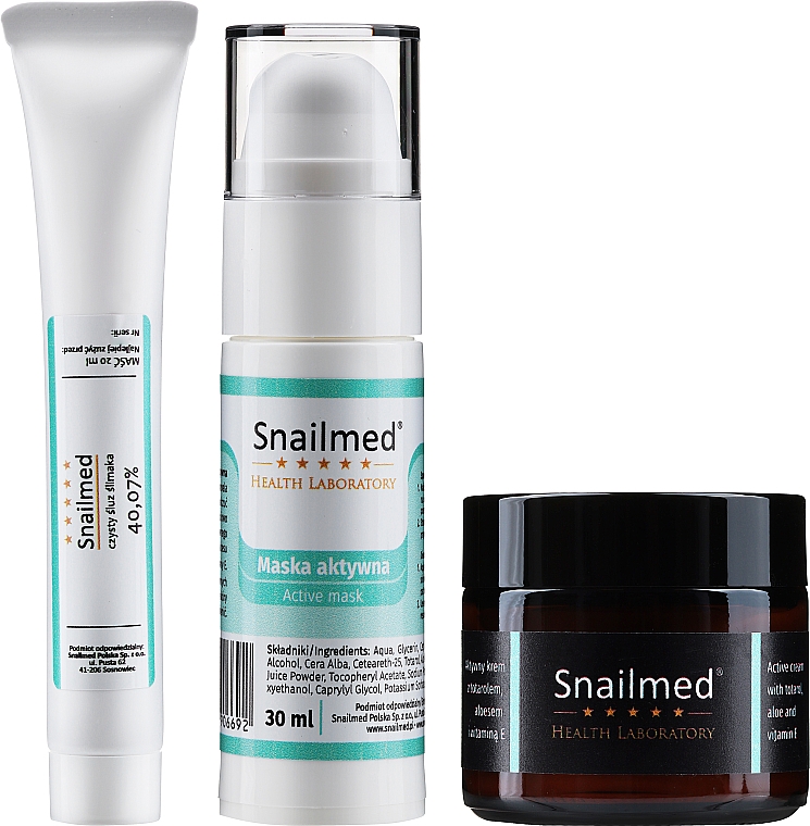 Набір проти прищів №2 - Snailmed (f/mask/20ml + acne/cr/60ml + f/mask/30ml) — фото N2