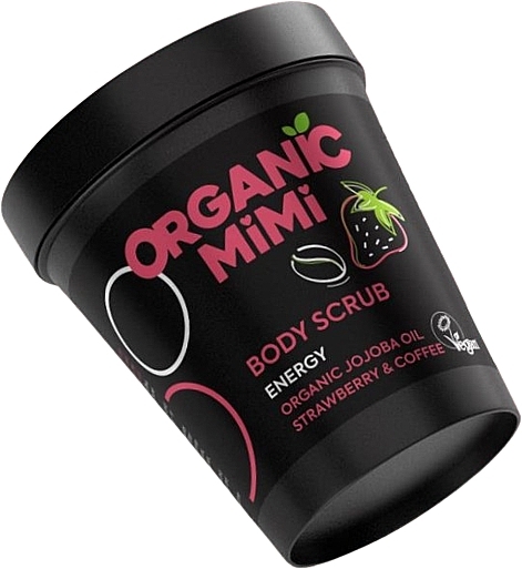 Скраб для тела энергетический "Клубника и кофе" - Organic Mimi Body Scrub Energy Strawberry & Coffee — фото N1