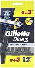 УЦІНКА Набір одноразових станків для гоління, 12 шт - Gillette Blue 3 Comfort Slalom  * — фото N2