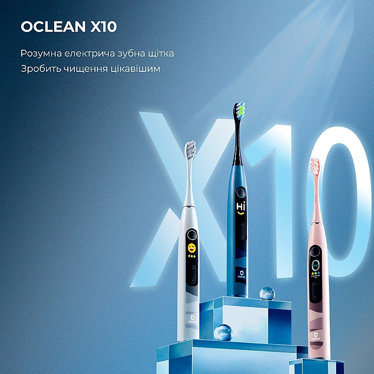 Электрическая зубная щетка Oclean X10 Blue - Oclean X10 Electric Toothbrush Blue — фото N4