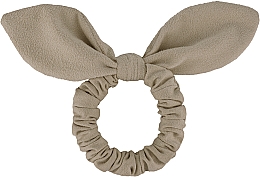 Резинка для волосся замшева з вушками, бежева "Bunny" - MAKEUP Bunny Ear Soft Suede Hair Tie Beige — фото N1