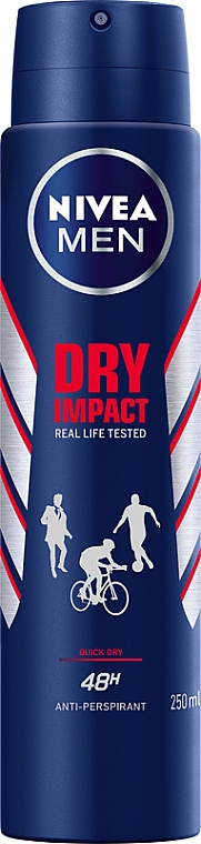 Дезодорант спрей антиперспирант "Мощная защита" для мужчин - NIVEA MEN Dry Impact Anti-Perspirant — фото N2