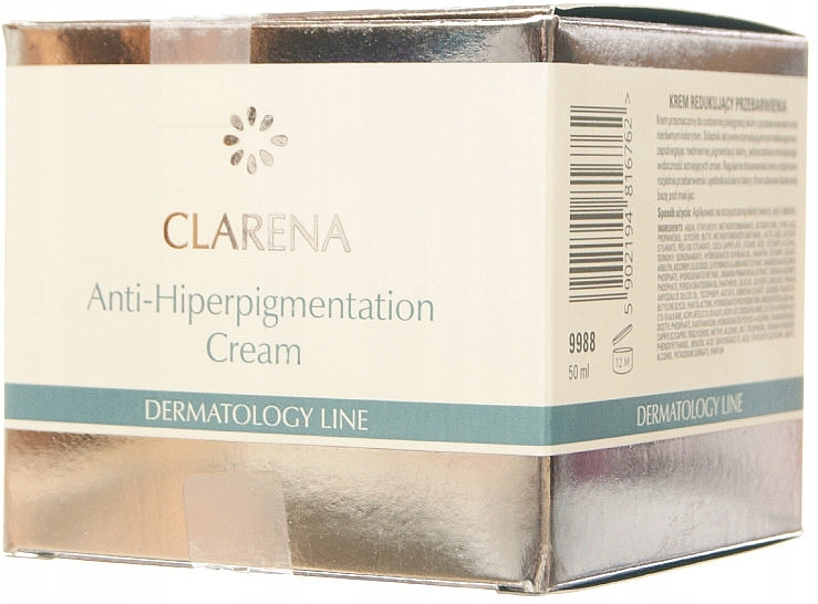 Крем для обличчя проти пігментних плям - Clarena Dermatology Line Anti-Hiperpigmentation Cream — фото N2