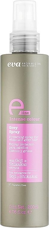 Зволожувальний і захисний спрей для світлого та сивого волосся - Eva Professional E-line Grey Spray — фото N1