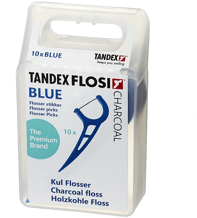 Флосер із вуглецевою ниткою, синій - Tandex Flosi Floser With Blue Carbon Thread — фото N1