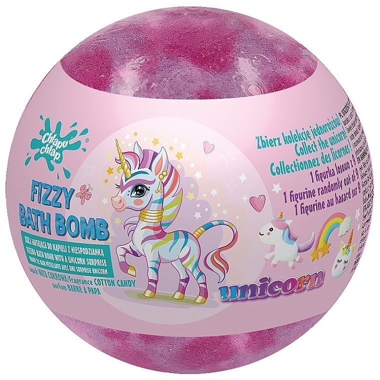 Бомбочка для ванни - Chlapu Chlap Fizzy Unicorn Bath Bomb Cotton Candy — фото N1