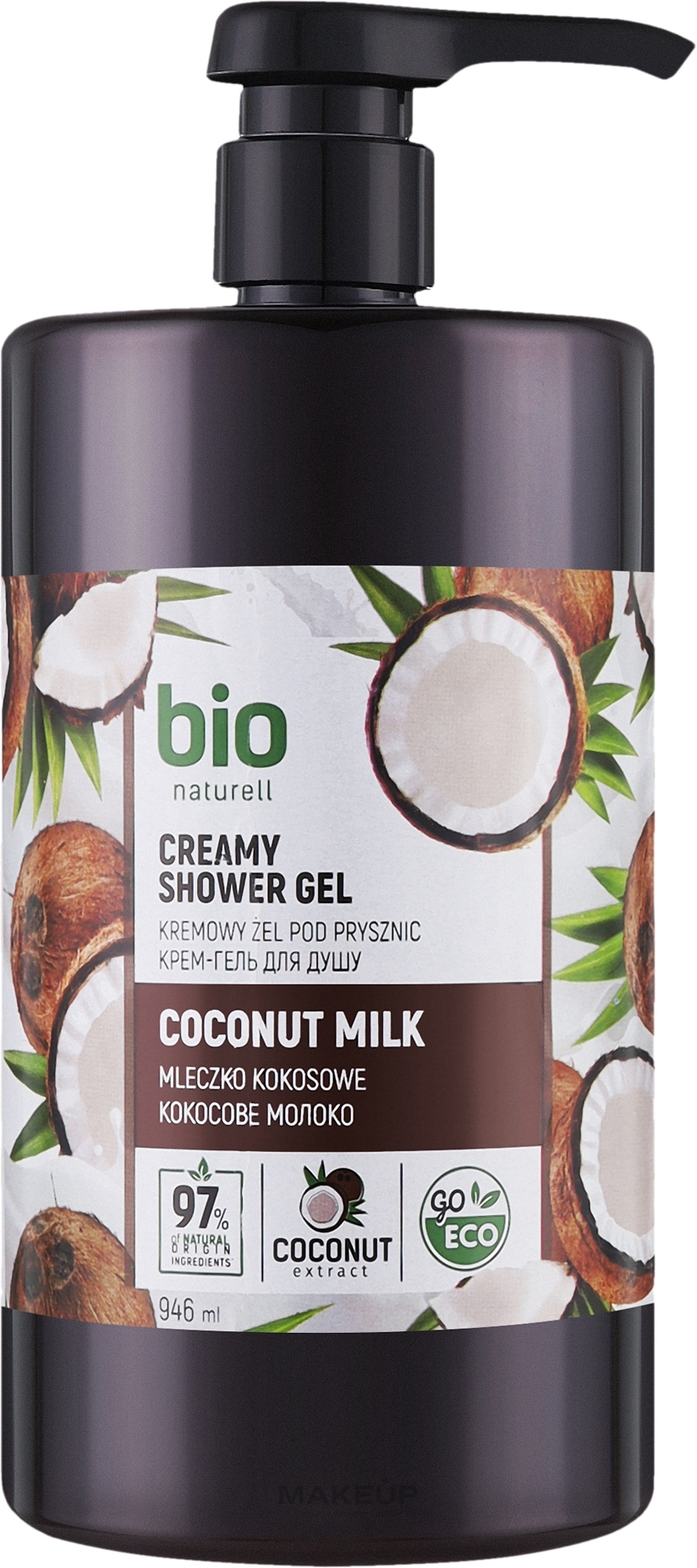 Крем-гель для душу "Coconut Milk" з помпою - Bio Naturell Сreamy Shower Gel — фото 946ml