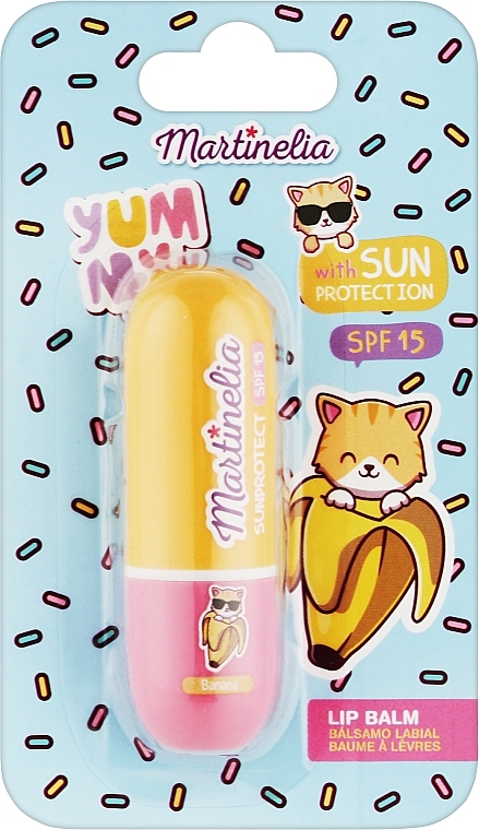 Бальзам для губ со вкусом банана - Martinelia Yummy Lip Balm Sun Protect SPF15 — фото N1