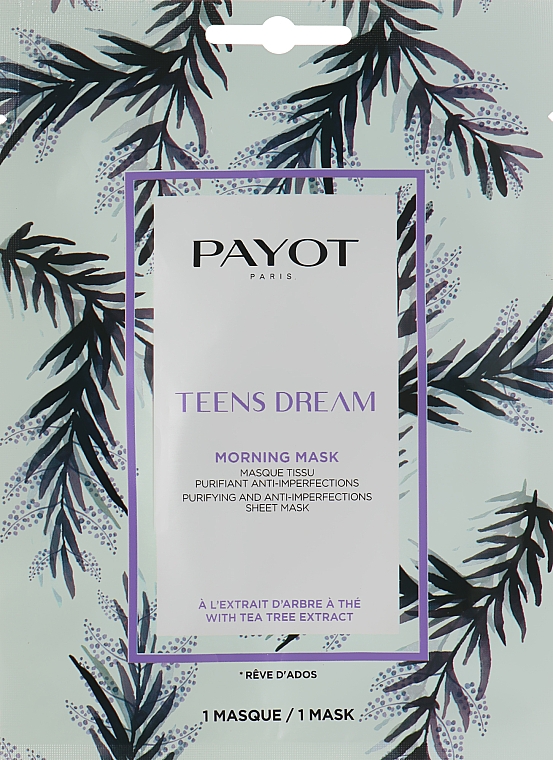 Очищающая маска для лица - Payot Teens Dream Purifying And Anti-imperfections Sheet Mask — фото N1