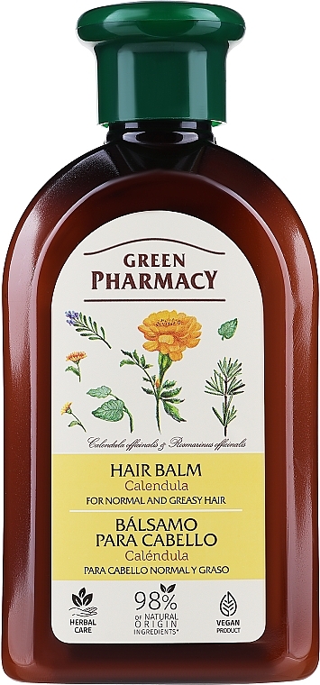 Бальзам-кондиционер для жирных волос "Календула и розмариновое масло" - Зеленая аптека — фото N1