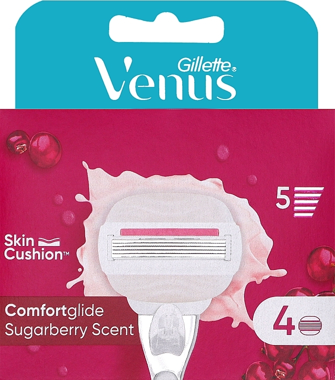 Сменные кассеты для бритья, 4 шт - Gillette Venus Comfortglide Sugarberry — фото N2