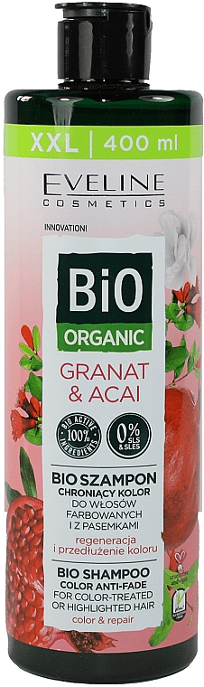 Шампунь для фарбованого волосся - Eveline Cosmetics Bio Organic Pomegranate & Acai Color Anti-Fade Shampoo — фото N1