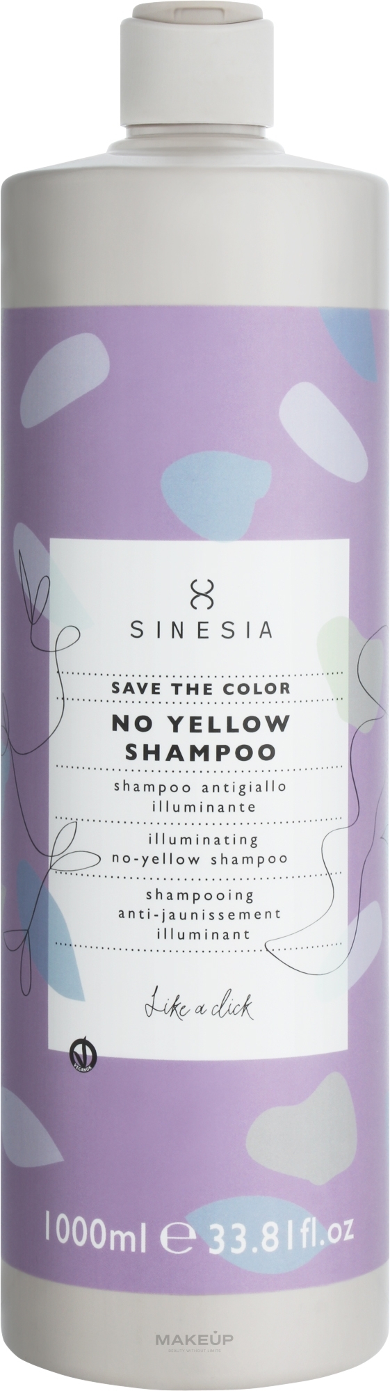 Шампунь от желтизны с эффектом блеска - Sinesia Save The Color No Yellow Shampoo  — фото 1000ml