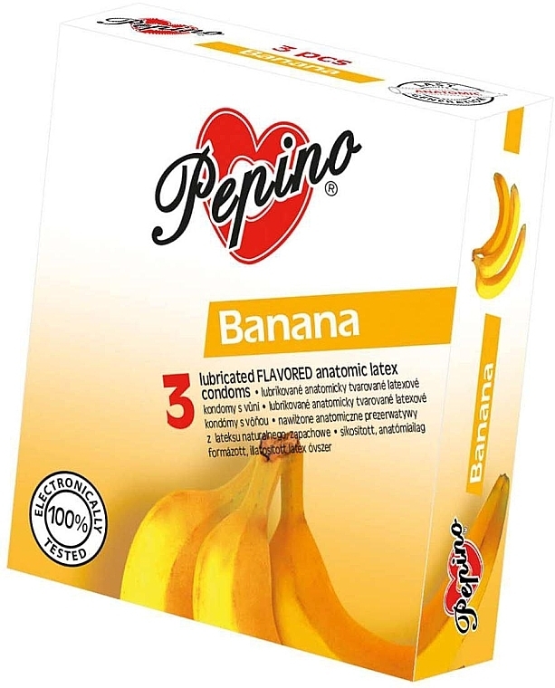 Презервативи з ароматом банана, 3 шт. - Pepino Banana — фото N1