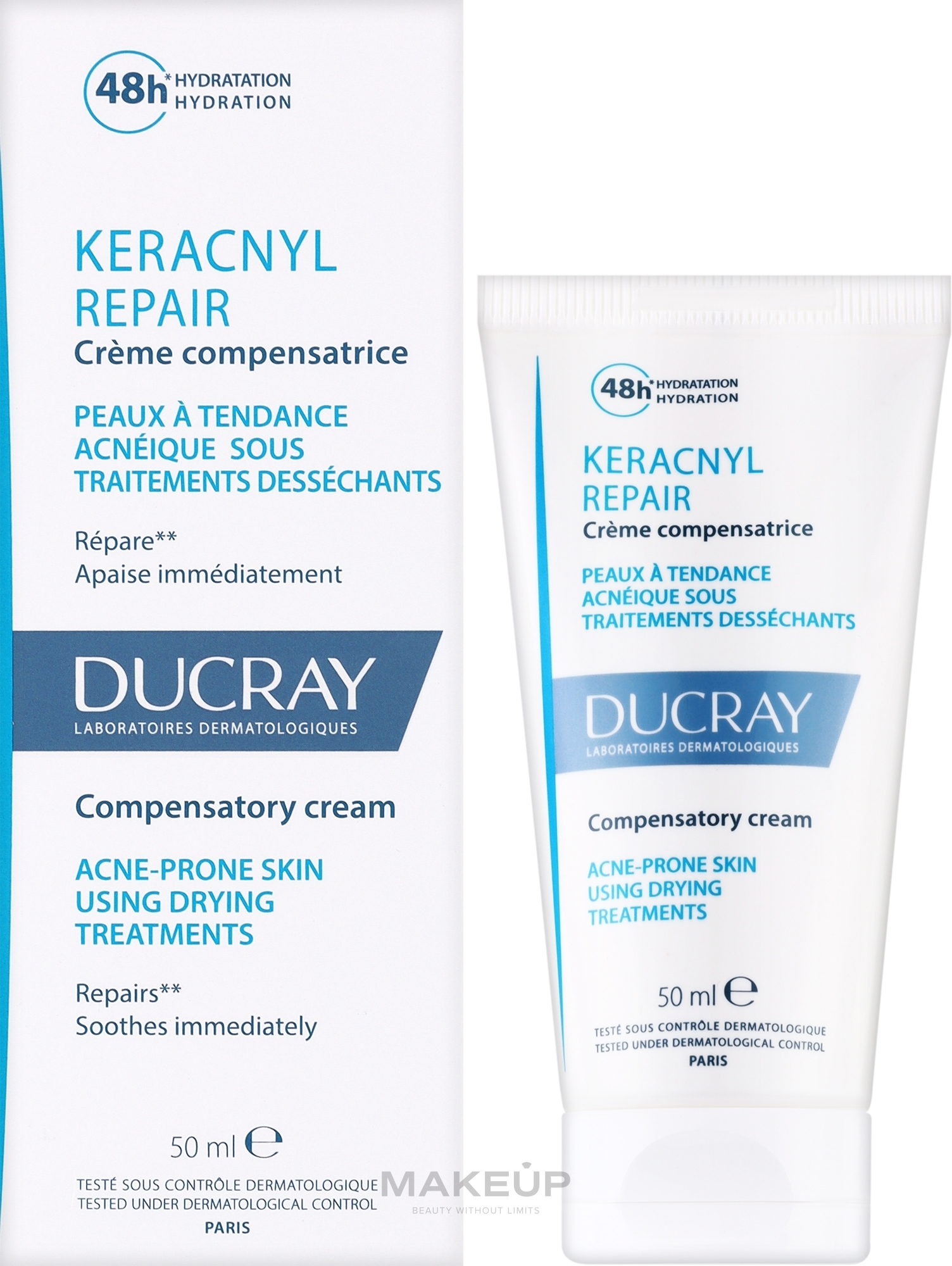Восстанавливающий крем для кожи склонной к акне после косметических процедур - Ducray Keracnyl Repair Compensatory Cream — фото 50ml