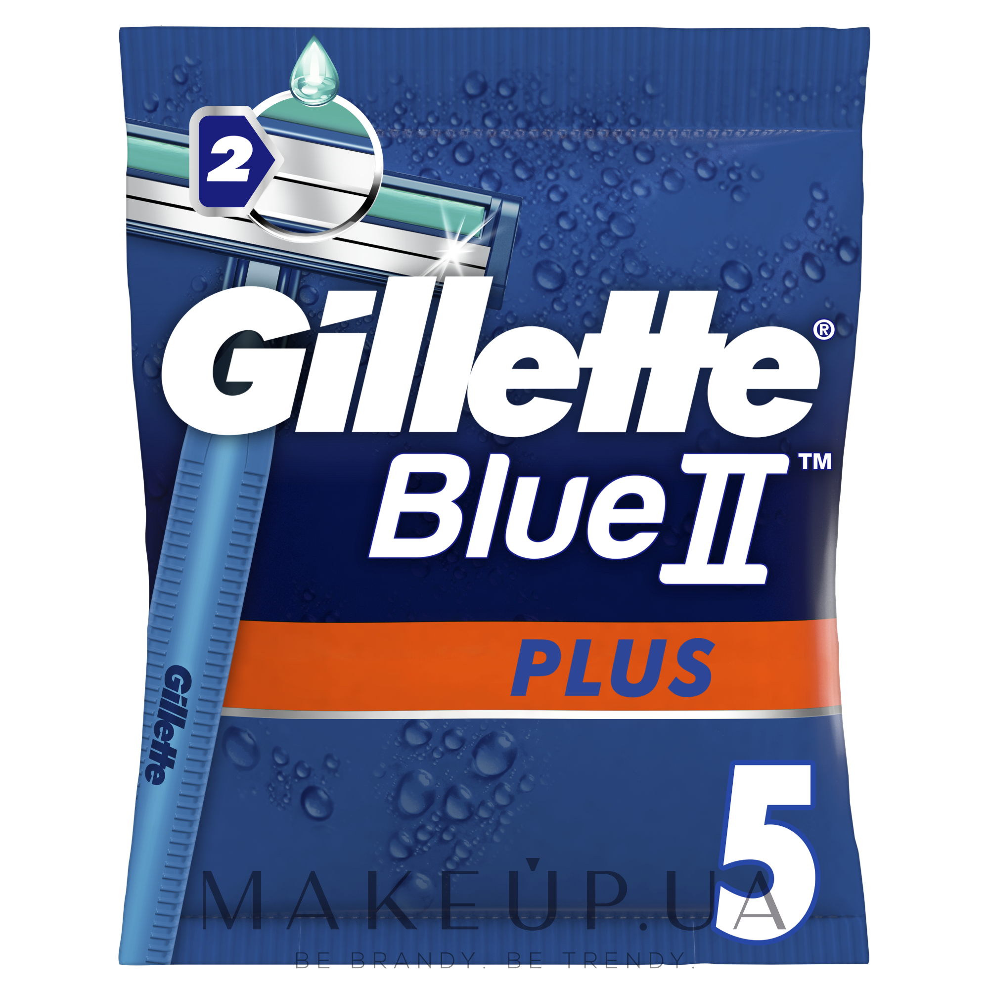 Набор одноразовых станков для бритья с двойным лезвием, 5шт - Gillette Blue II Plus — фото 5шт