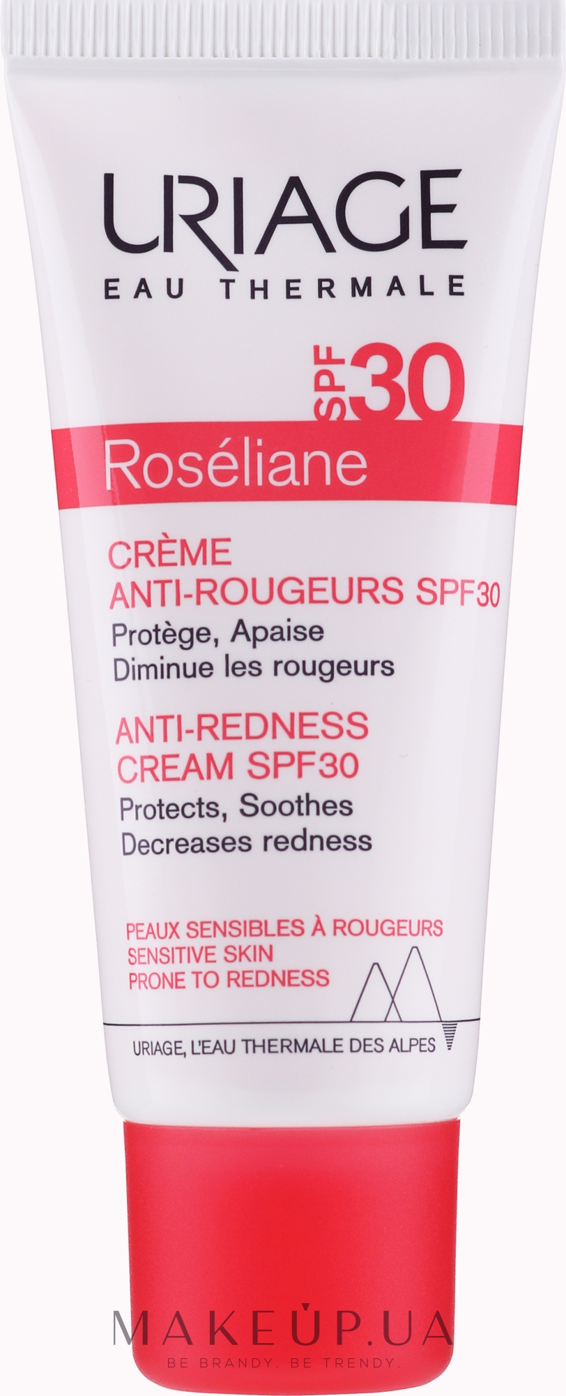 Сонцезахисний крем для обличчя проти почервонінь - Uriage Roséliane Crème Anti-Rougeurs SPF 30 — фото 40ml