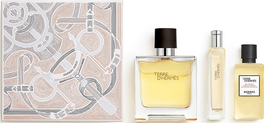 Hermes Terre d'Hermes Parfum - Набор (edp/75ml + edp/15ml + sh/gel/40ml) — фото N3