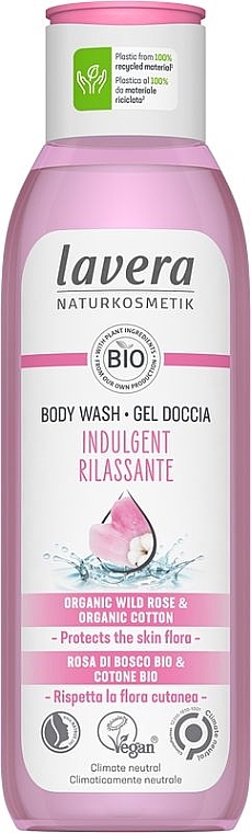 Гель для душу - Lavera Indulgent Organic Wild Rose & Organic Cotton Body Wash — фото N1