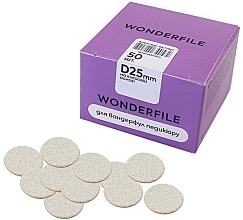Клейові файли на педикюрний диск, D25 мм, 150 грит, 50 шт. - Wonderfile — фото N2