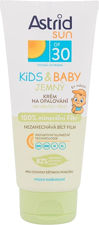 Водостойкий лосьон для лица и тела - Astrid Sun Kids&Baby Soft Sun Body Lotion SPF30 — фото N1