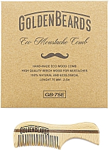 Гребінець для вусів з екодерева, 7,5 см - Golden Beards Eco Moustache Comb — фото N2