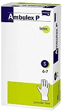 Рукавички латексні, нестерильні, неопудрені, білі, розмір S, 100 шт. - Matopat Ambulex P — фото N1