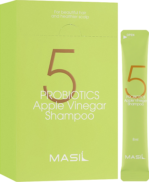 М'який безсульфатний шампунь з пробіотиками та яблучним оцтом - Masil 5 Probiotics Apple Vinegar Shampoo (пробник) — фото N2