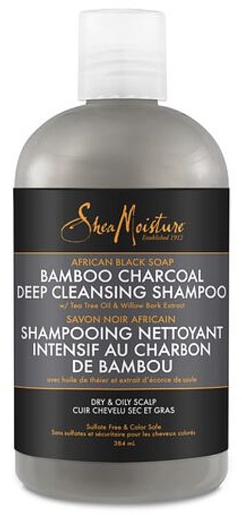 Шампунь "Африканське чорне мило" - African Black Soap Bamboo Charcoal Deep Cleansing Shampoo — фото N1