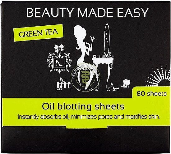 Матирующие салфетки для лица "Зеленый чай" - Beauty Made Easy Oil Blotting Sheets Green Tea — фото N1