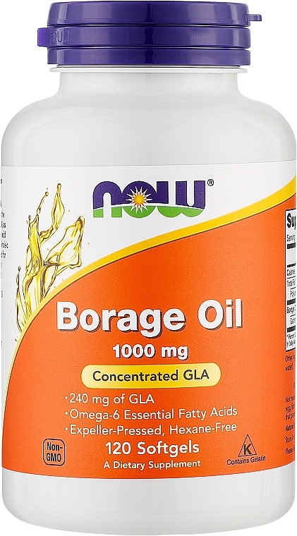 Масло огуречника, 1000 мг - Now Foods Borage Oil — фото N2