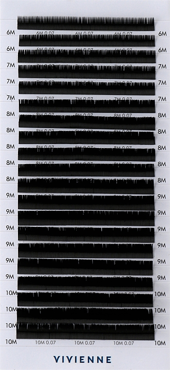 Накладні вії "Elite", чорні, 20 ліній (mix, 0.07, M, (6-10)) - Vivienne — фото N1