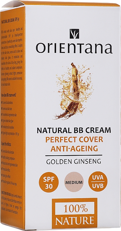 Сонцезахисний ВВ-крем для обличчя «Золотий женьшень» - Orientana Natural BB Cream SPF 30 — фото N3