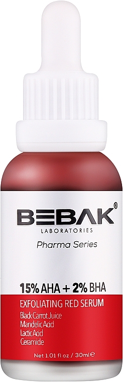 Сыворотка для лица с кислотами AHA-BHA-PHA - Bebak Exfoliating Red Serum — фото N1