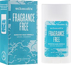 Натуральний дезодорант - Schmidt's Deodorant Sensitive Skin Fragrance Free Stick — фото N3