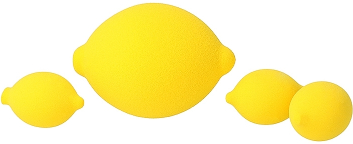 Спонжи для макияжа "Лимон", желтые, 4 шт - Qianlili Makeup Puff — фото N2