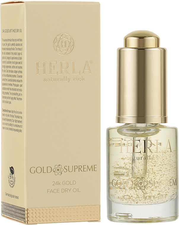 Суха олія для обличчя - Herla Gold Supreme 24K Gold Face Dry Oil — фото N2