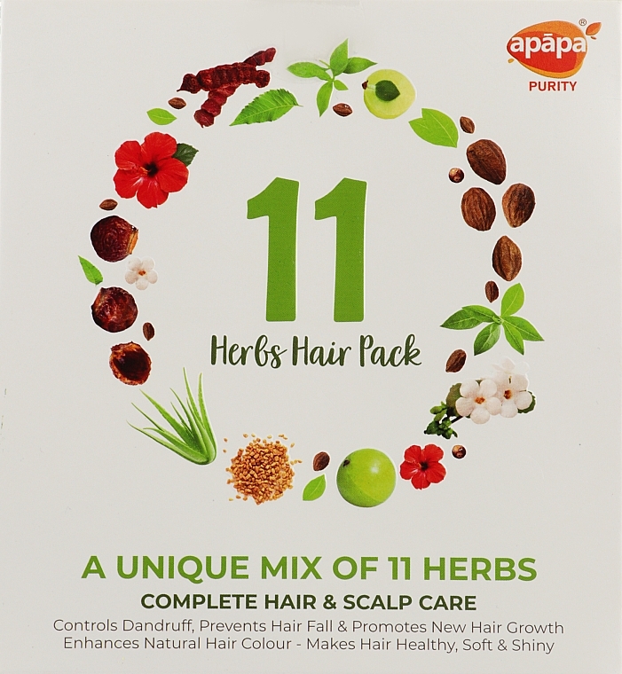 Комплексная маска для ухода за волосами и скальпом "11 трав" - Apapa Purity 11 Herbs Hair Pack — фото N1