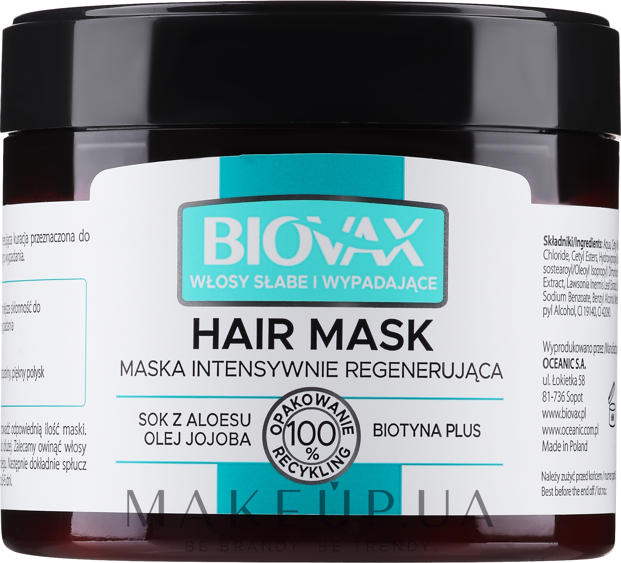 Маска від випадання волосся - L'biotica Biovax Anti-Hair Loss Mask — фото 250ml